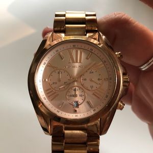 Final Sale lightly warn Michale Kors large faced Rose gold watch